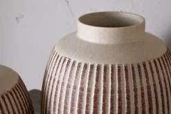Perola Reactive Glaze Decorative Vase - Natural & Rust