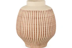 Perola Reactive Glaze Decorative Vase - Natural & Rust