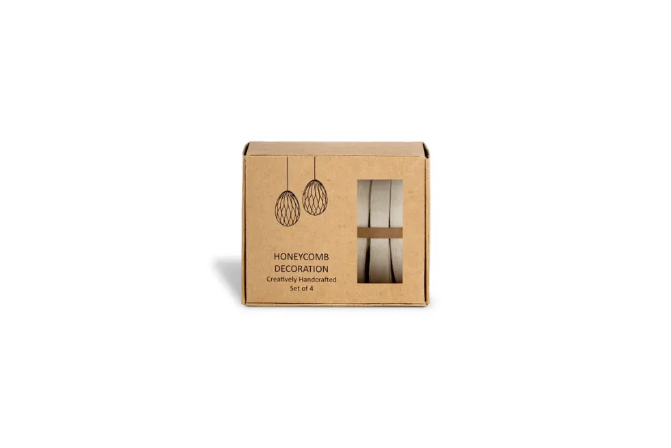 Piani Hanging Paper Decoration - Cream - (Set of 4)