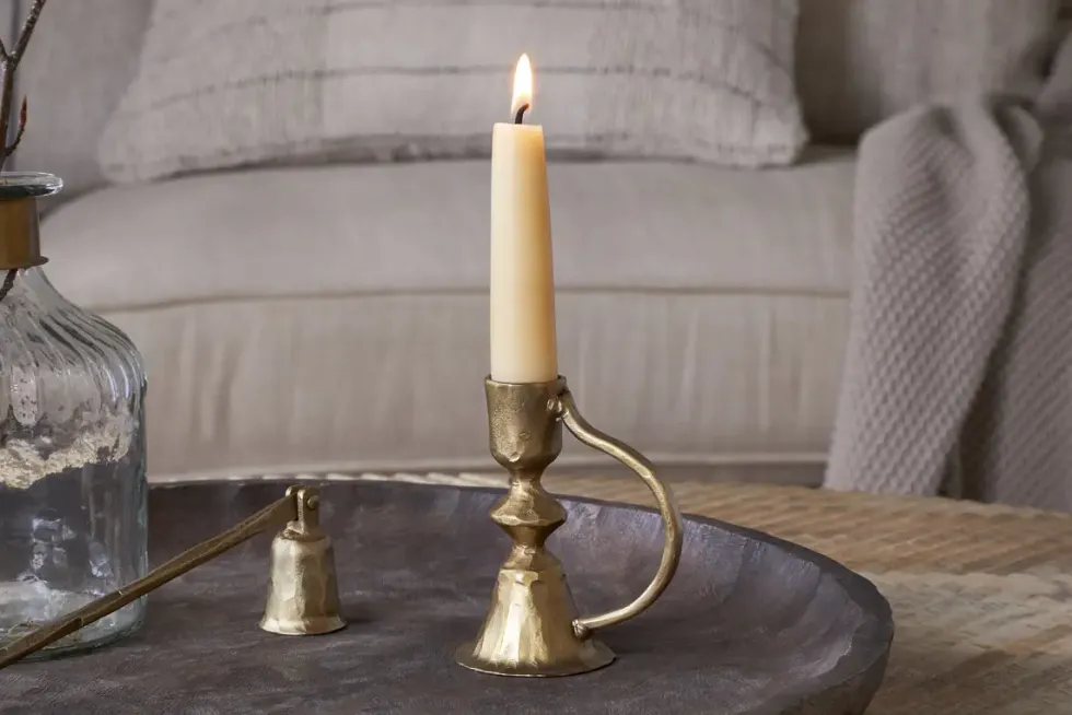 Prema Candle Holder - Antique Brass