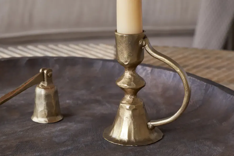 Prema Candle Holder - Antique Brass