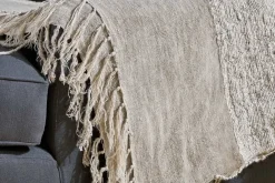 Puli Recycled Linen Throw - Natural