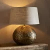 Purana Etched Table Lamp Base - Brass