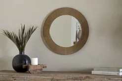 Putali Etched Mirror - Antique Brass