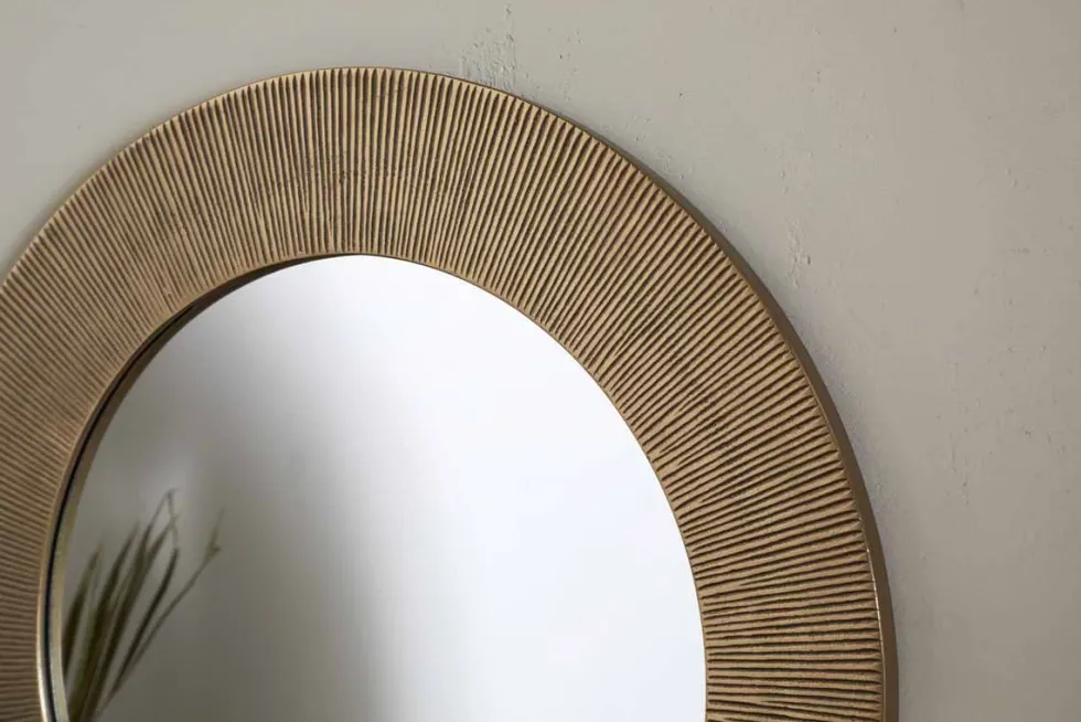 Putali Etched Mirror - Antique Brass