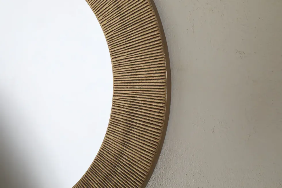 Putali Etched Mirror - Antique Brass