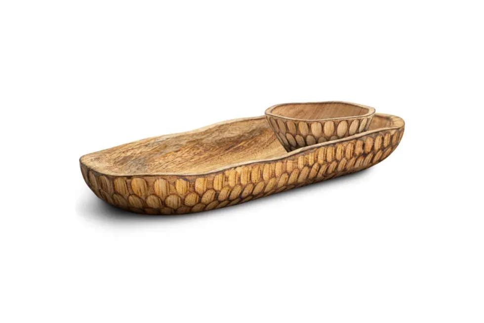 Pyaar Serving Tray and Bowl - Natural