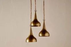 Quinn Hammered Metal Cluster Lamp - Antique Brass