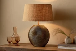 Ramvas Etched Table Lamp - Antique Brass
