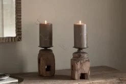 Rana Reclaimed Candle Holder - Reclaimed Wood & Iron