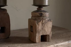 Rana Reclaimed Candle Holder - Reclaimed Wood & Iron