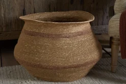 Rana Wide Basket - Natural & Rust
