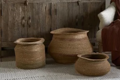 Rana Wide Basket - Natural & Rust