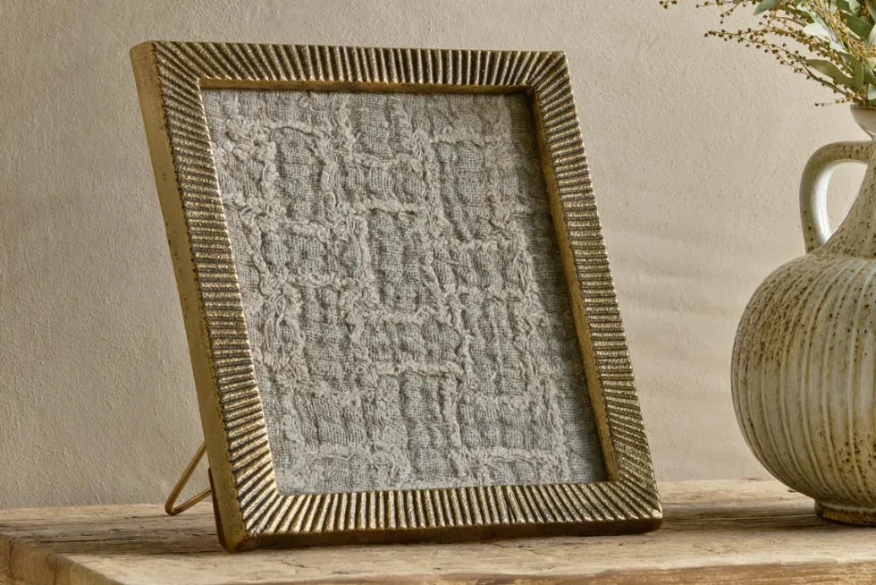 Ranoli Iron Etched Photo Frame - Antique Brass