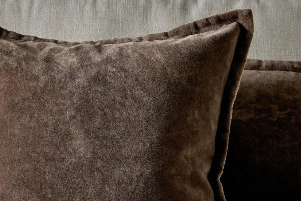 Renwal Velvet & Linen Cushion Cover - Brown