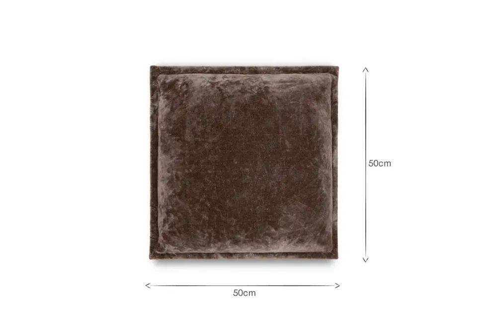 Renwal Velvet & Linen Cushion Cover - Brown