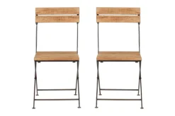 Rishikesh Reclaimed Wood & Iron Folding Chairs - (Set of 2)