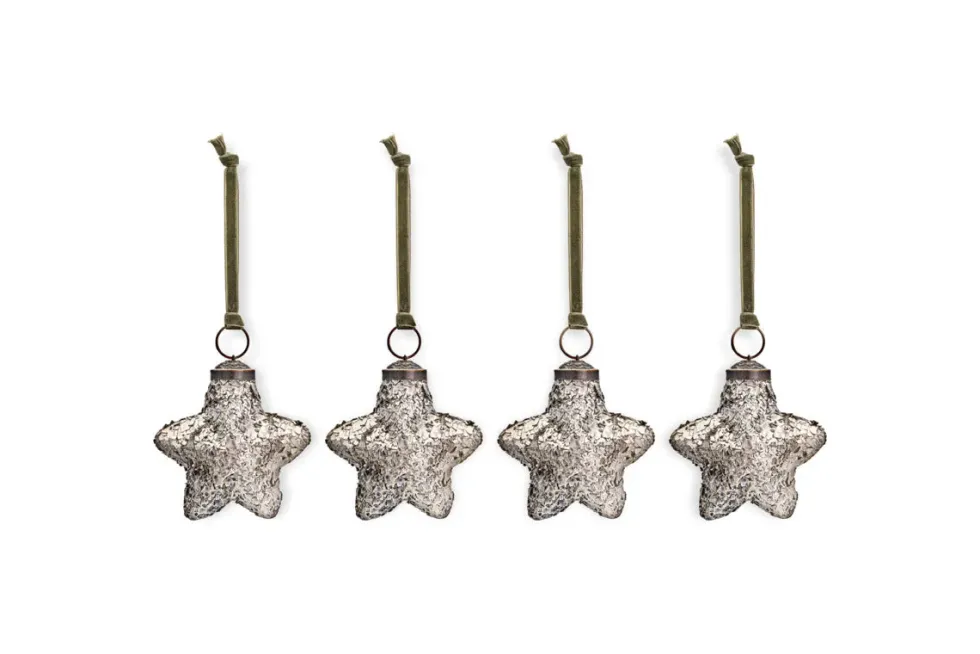 Riyara Bauble - Silver Sparkle - (Set of 4)