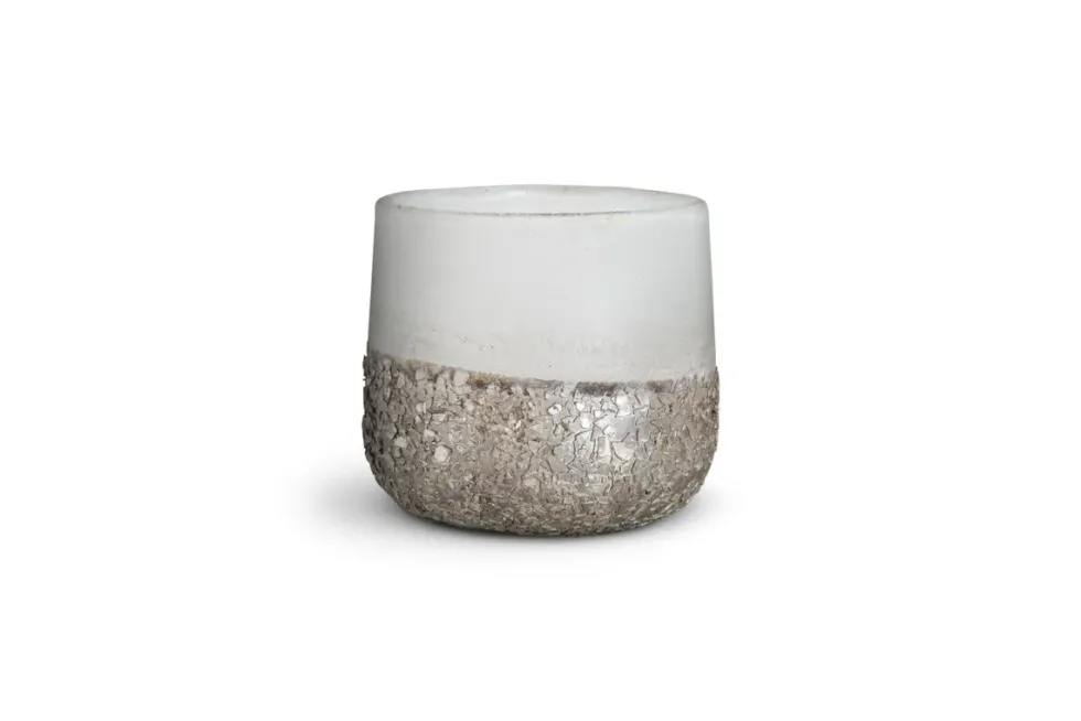 Riyara Recycled Glass Tealight Holder - Silver Sparkle
