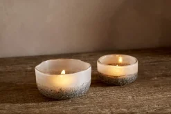 Riyara Recycled Glass Tealights - Silver Sparkle - (Set of 2)