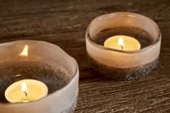 Riyara Recycled Glass Tealights - Silver Sparkle - (Set of 2)