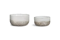 Riyara Recycled Glass Tealights - Silver Sparkle - (Set of 2)
