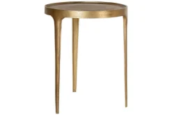 Rohia Cast Metal Side Table - Brass