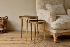 Rohia Cast Metal Side Table - Brass