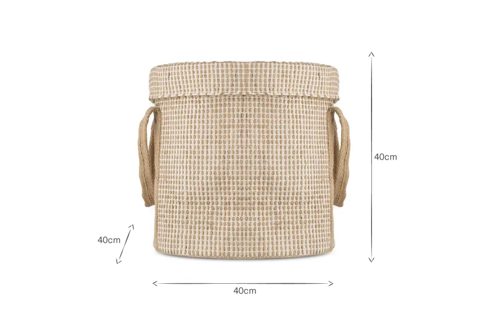 Rohia Laundry Basket - Natural & Cream