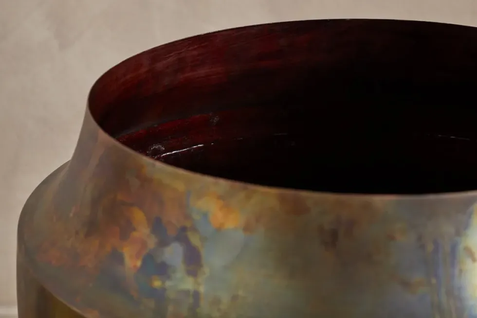 Roja Metal Planter - Oxidised Metal