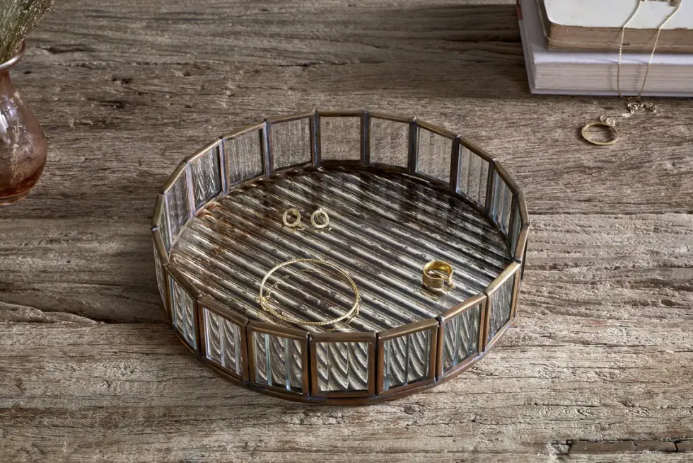 Ruaka Glass Vanity Tray - Brass