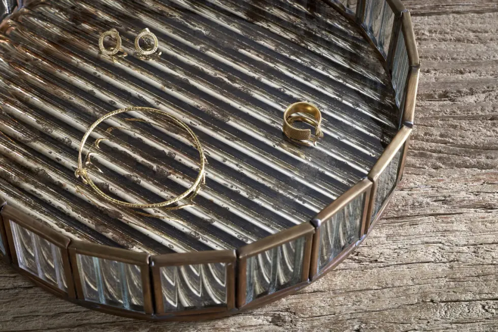 Ruaka Glass Vanity Tray - Brass