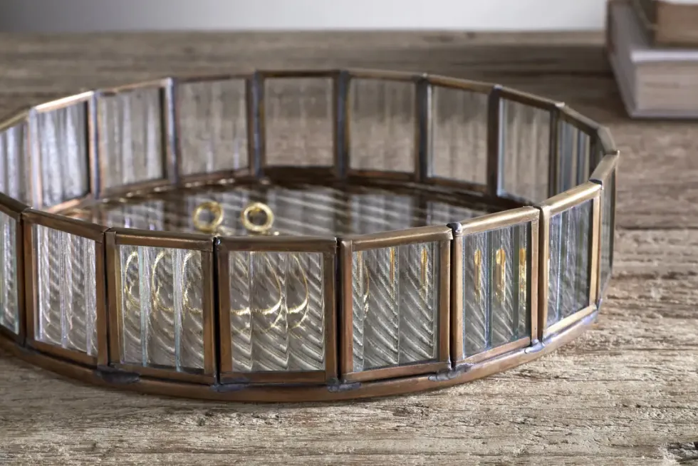 Ruaka Glass Vanity Tray - Brass