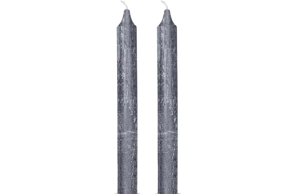 Rustic Soy Blend Dinner Candle - Charcoal -(Set of 2)