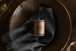 Rustic Soy Blend Mini Pillar Candle - Charcoal