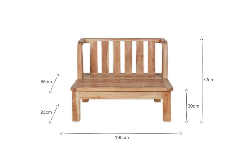Sadhi Acacia Wood Outdoor Love Seat - Natural