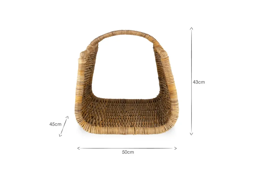 Sadra Rattan Log Basket - Natural