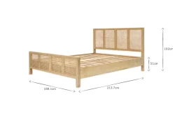 Saharsa Cane & Mango Wood Bed