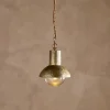 Sakti Brass & Recycled Glass Pendant - Clear
