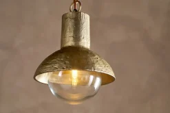Sakti Brass & Recycled Glass Pendant - Clear