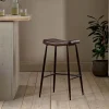 Samaira Leather Counter Stool - Dark Brown