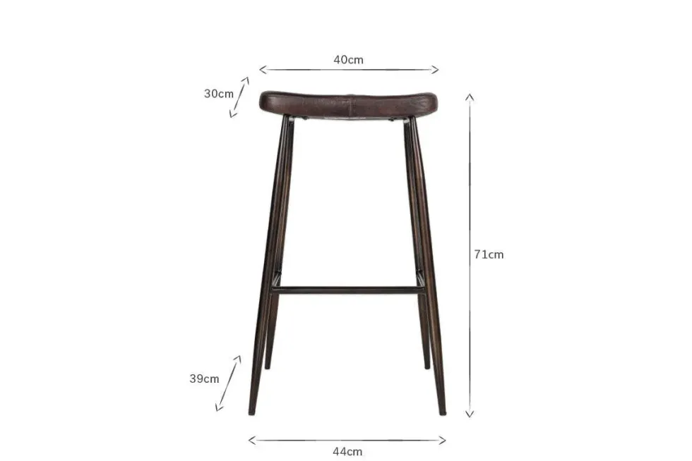 Samaira Leather Counter Stool - Dark Brown