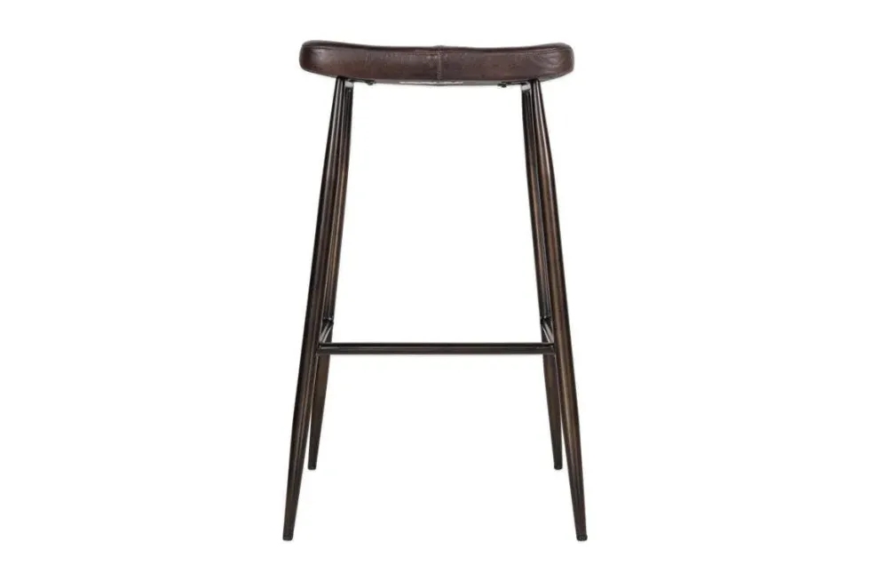 Samaira Leather Counter Stool - Dark Brown