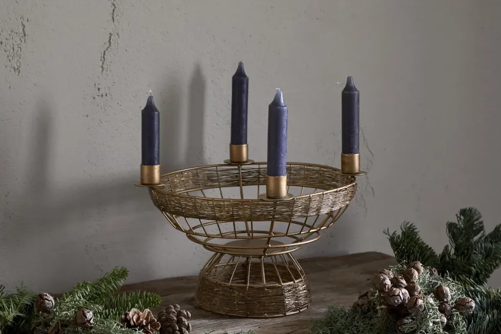 Sangala Candle Holder - Antique Brass