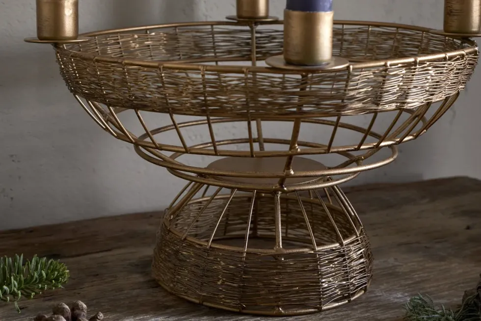Sangala Candle Holder - Antique Brass