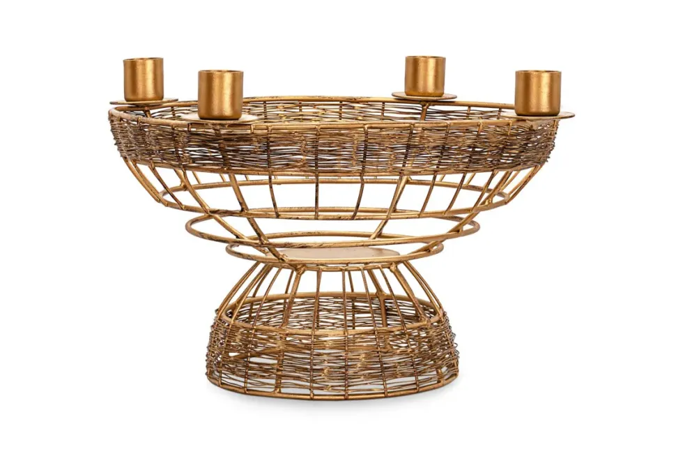 Sangala Candle Holder - Antique Brass