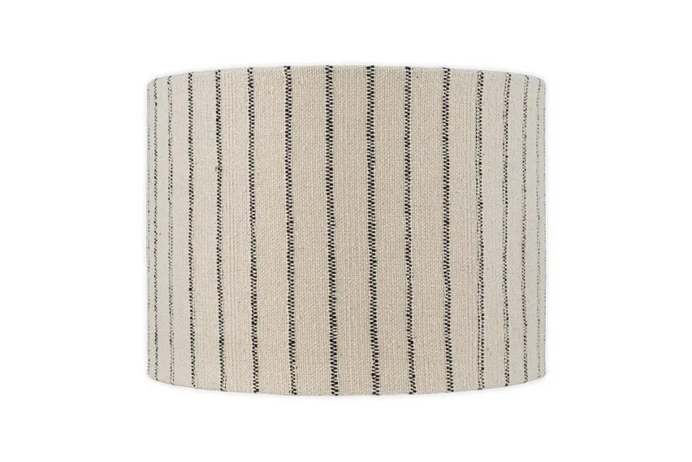 Sanja Cotton Stripe Lampshade - Off White & Grey