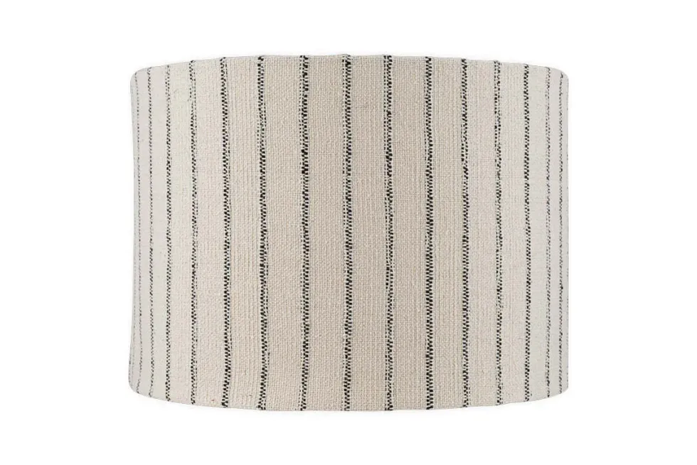 Sanja Cotton Stripe Lampshade - Off White & Grey