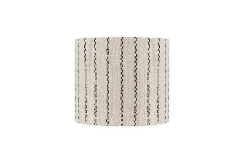 Sanja Cotton Stripe Lampshade - Off White & Grey