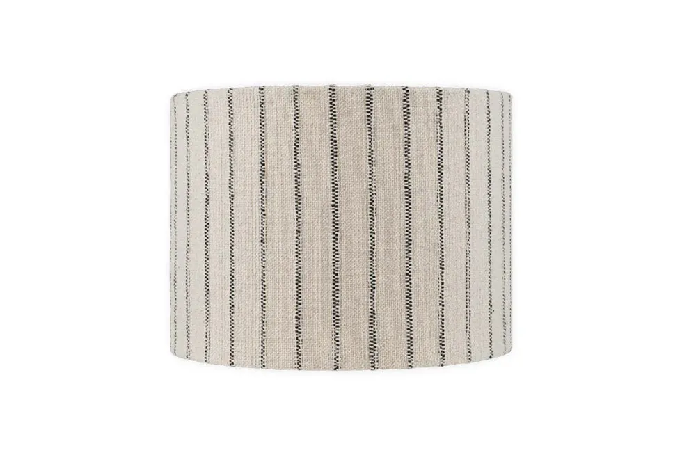Sanja Cotton Stripe Lampshade - Off White & Grey
